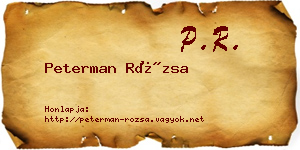 Peterman Rózsa névjegykártya